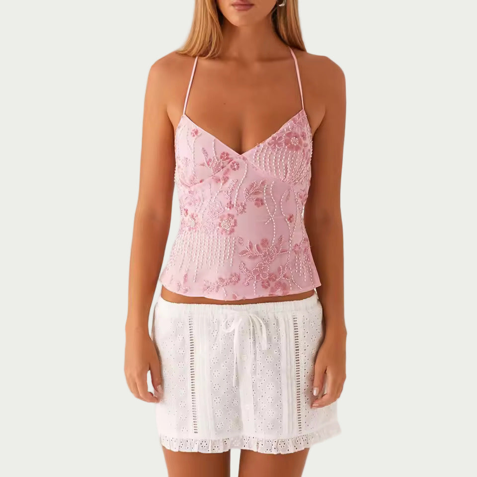 Alaia Backless Top - Pink