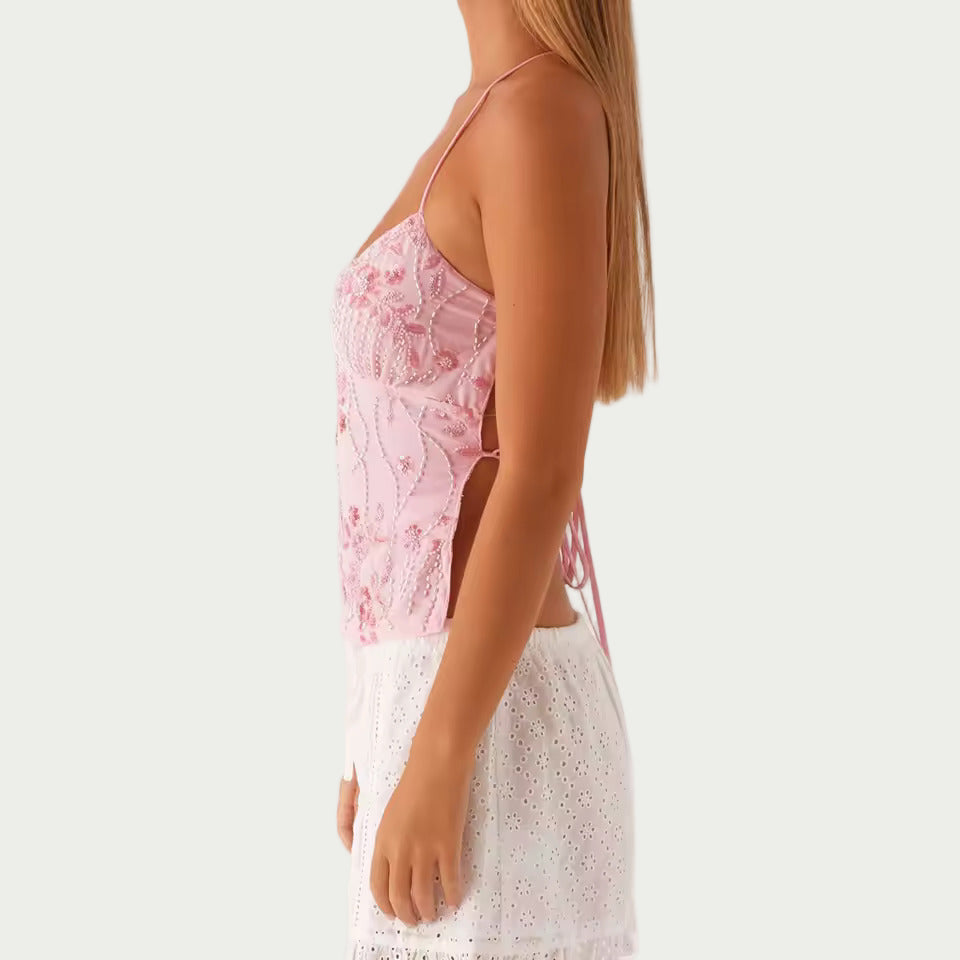 Alaia Backless Top - Pink