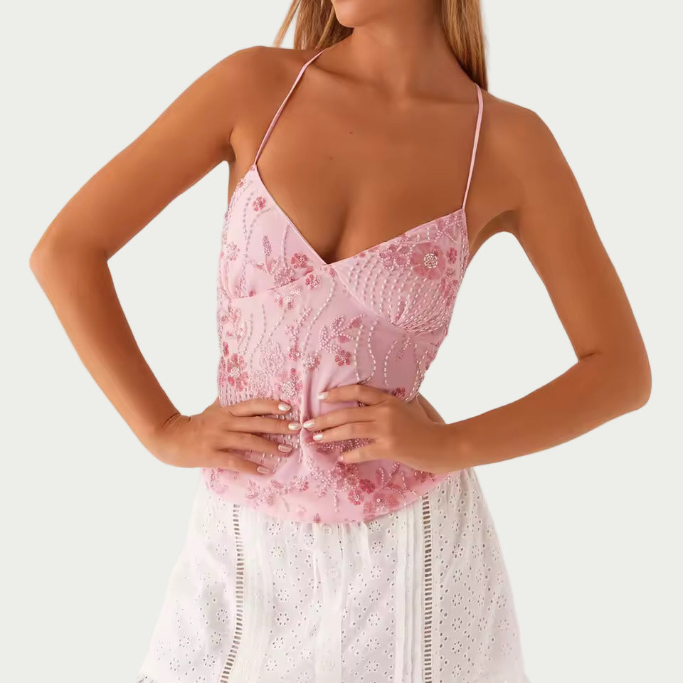 Alaia Backless Top - Pink
