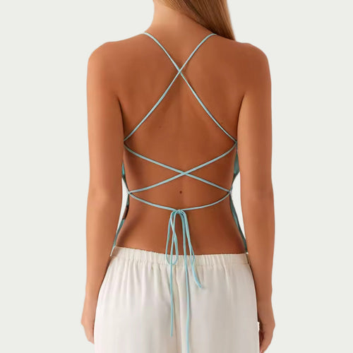 Alaia Backless Top - Blue