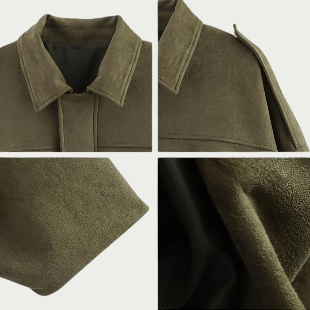 Celina Suede Jacket - Olive