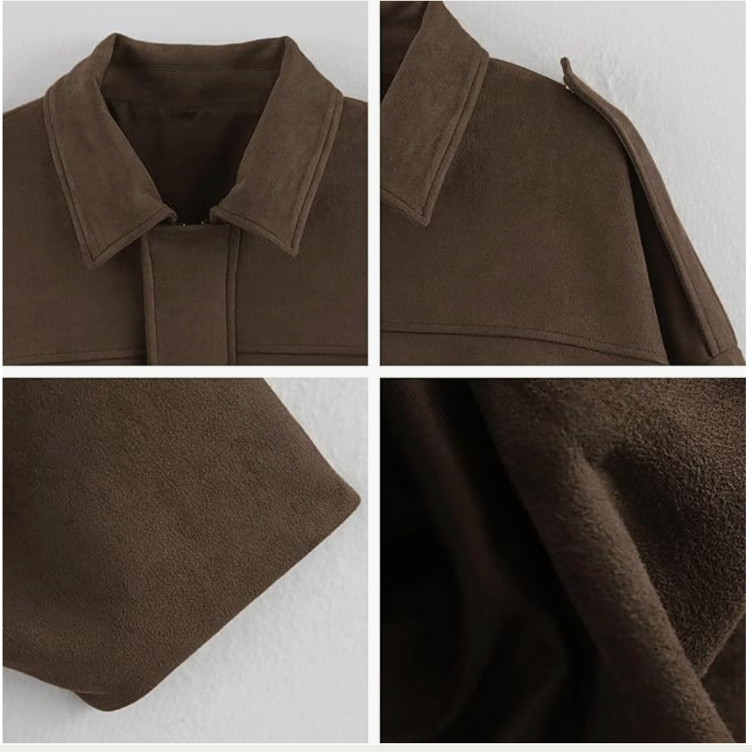 Celina Suede Jacket - Chocolate