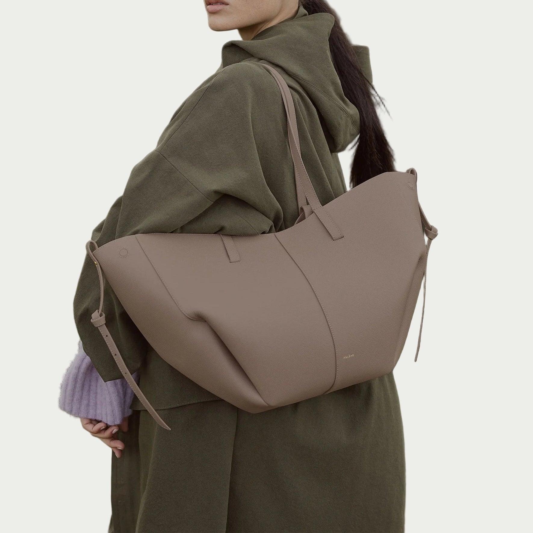 Noa Leather Tote Large - Slate