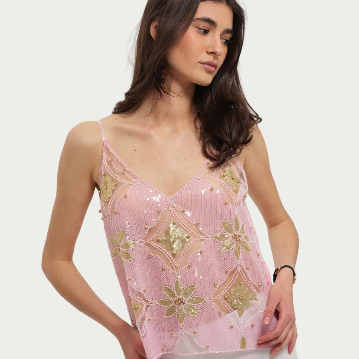 Maeve Embellished Top - Baby Pink