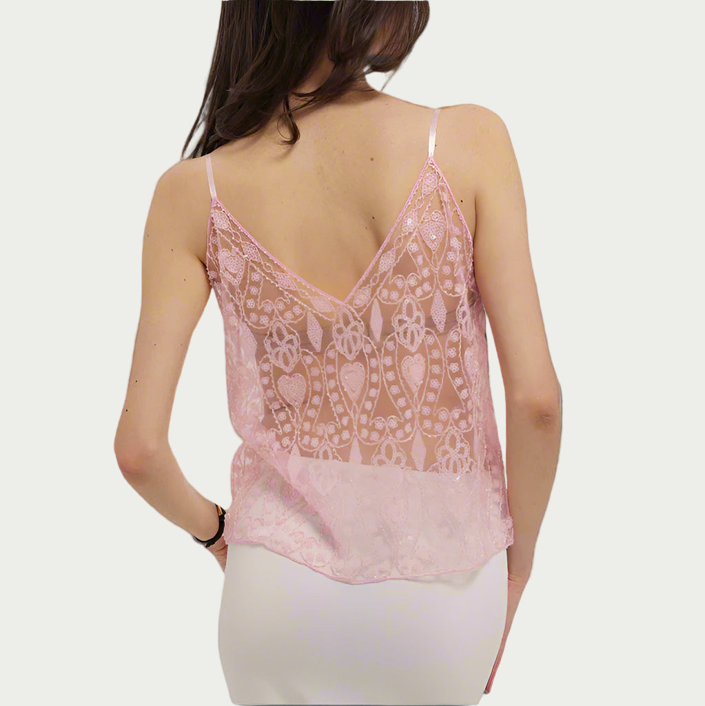 Vera Embellished Top - Baby Pink