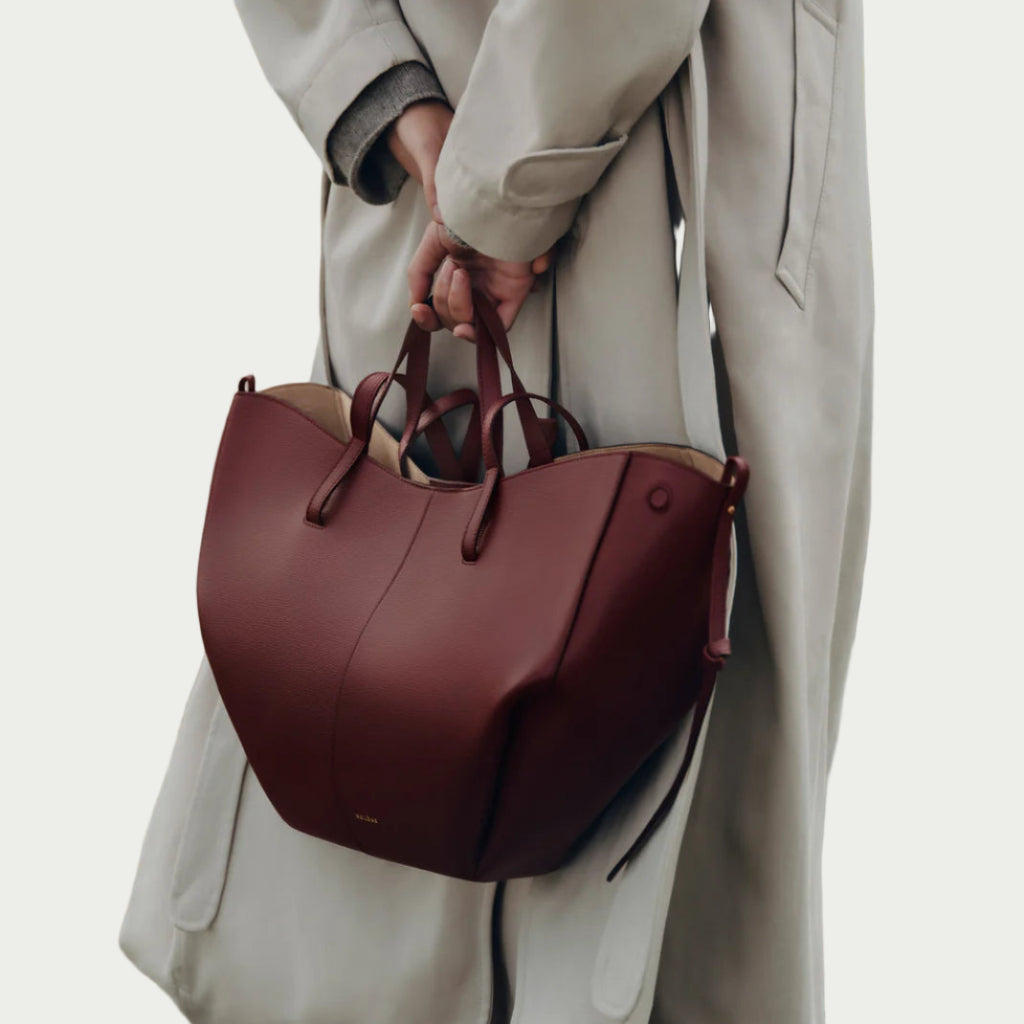 Noa Leather Tote Large - Burgundy