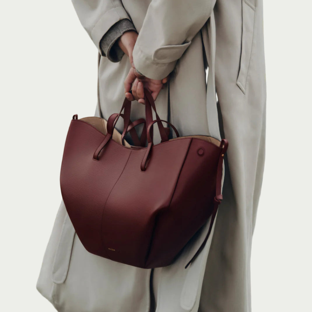 Noa Leather Tote Large - Burgundy