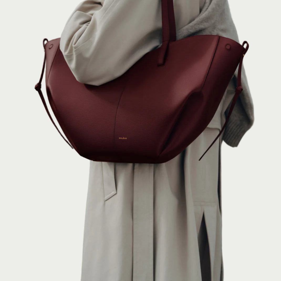 Noa Leather Tote Large - Burgundy