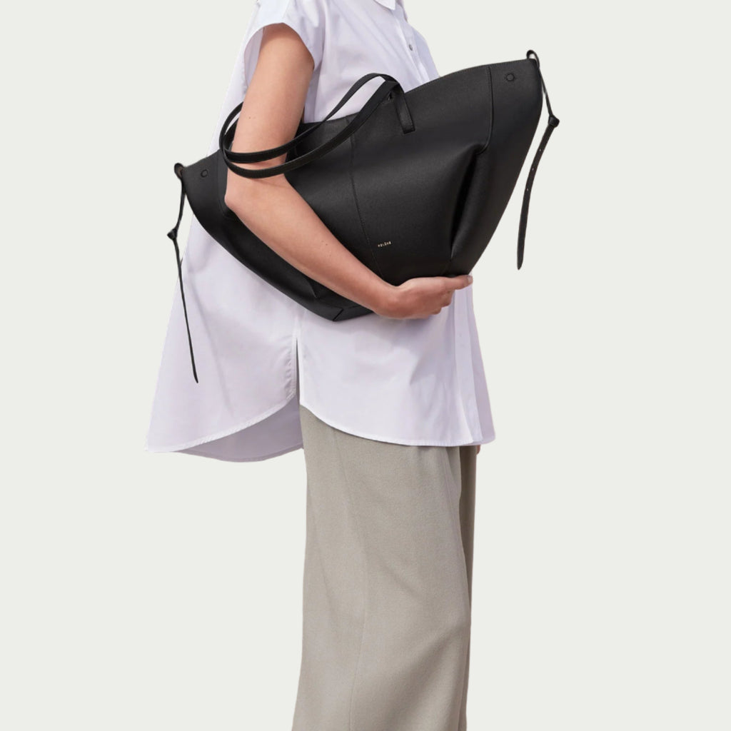 Noa Leather Tote Large - Black